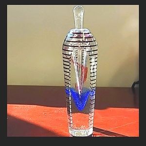 Art glass bottle signed